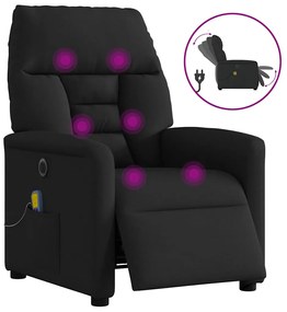 vidaXL Πολυθρόνα Μασάζ Ηλεκ. Ανακλινόμενη Μαύρη Υφασμάτινη