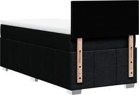 vidaXL Κρεβάτι Boxspring με Στρώμα Μαύρο 80 x 200 εκ. Υφασμάτινο