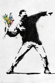 Αφίσα Banksy - The Flower Thrower, (61 x 91.5 cm)