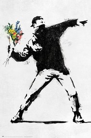 Εκτύπωση τέχνης Ο Ρίχνωντας Λουλούδια, Banksy