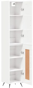 vidaXL Ντουλάπι Γυαλ. Λευκό 34,5 x 34 x 180 εκ. από Επεξεργασμένο Ξύλο