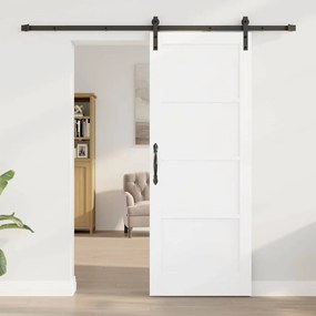 vidaXL Συρόμενη Πόρτα Χειροκίνητος Λευκό και μαύρο 78 x 202 εκ.