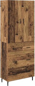 vidaXL Highboard 2 pcs Παλιό Ξύλο 69,5 x 34 x 180 εκ.