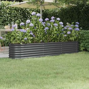 vidaXL Ζαρντινιέρα Ανθρακί 224x40x36 εκ Γαλβανισμένος χάλυβας