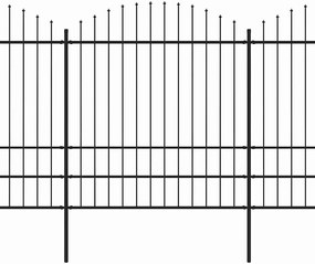 vidaXL Κάγκελα Περίφραξης με Λόγχες Μαύρα (1,75-2) x 15,3 μ. Ατσάλινα