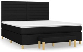 Κρεβάτι Boxspring με Στρώμα Μαύρο 160x200 εκ. Υφασμάτινο - Μαύρο