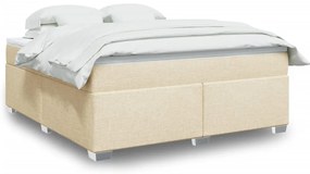vidaXL Κρεβάτι Boxspring με Στρώμα Κρεμ 180x200 εκ. Υφασμάτινο