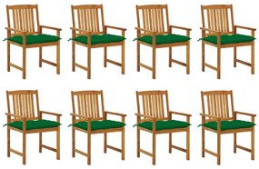 3078198 vidaXL Καρέκλες Κήπου 8 τεμ. από Μασίφ Ξύλο Ακακίας με Μαξιλάρια Πράσινο, 1 Τεμάχιο