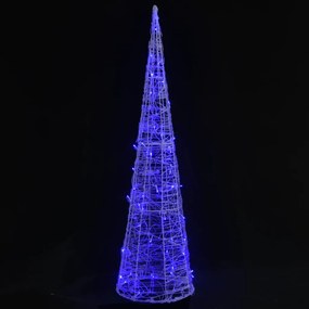 vidaXL Κώνος Διακοσμητικός Πυραμίδα LED Ακρυλικός Μπλε 120 εκ.