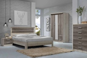 Κρεβάτι διπλό OLYMPUS pakoworld σε χρώμα castillo-toro 160x200εκ
