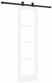 vidaXL Συρόμενη Πόρτα Λευκό 61 x 198.5 εκ. Ξύλο και μέταλλο