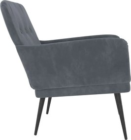 vidaXL Πολυθρόνα Σκούρο Γκρι 62 x 79x 79 εκ. Βελούδινη