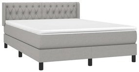 ΚΡΕΒΑΤΙ BOXSPRING ΜΕ ΣΤΡΩΜΑ ΑΝΟΙΧΤΟ ΓΚΡΙ 140X200 ΕΚ. ΥΦΑΣΜΑΤΙΝΟ 3129953