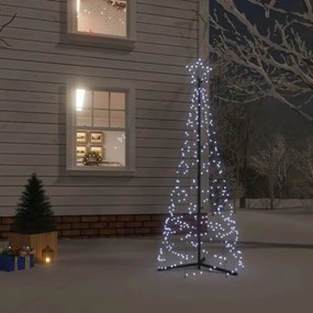 vidaXL Χριστουγεννιάτικο Δέντρο Κώνος 200 LED Ψυχρό Λευκό 70x180 εκ.