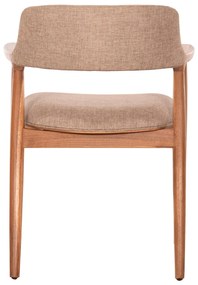 Πολυθρόνα JAMES Teak Wood με Ύφασμα Σαμπανί  57x52x76Υεκ. 57x52x76 εκ.