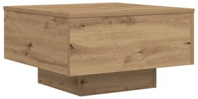 vidaXL Τραπέζι Καφέ με LED Φώτα Artisan Oak 55x55x31 εκ
