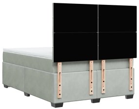 ΚΡΕΒΑΤΙ BOXSPRING ΜΕ ΣΤΡΩΜΑ ΑΝΟΙΧΤΟ ΓΚΡΙ 160X200 ΕΚ. ΒΕΛΟΥΔΙΝΟ 3290954