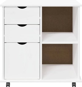 vidaXL Κινητό Ντουλάπι 63,5 x 39 x 65,5 εκ. Στερεό ξύλο πεύκου Λευκό