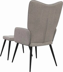 vidaXL Πολυθρόνα Relax Χρώμα Taupe Υφασμάτινη με Σκαμπό