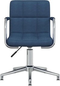 vidaXL Καρέκλα Τραπεζαρίας Περιστρεφόμενη Μπλε Υφασμάτινη