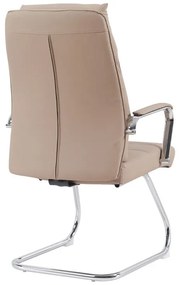 Καρέκλα επισκέπτη Siquel I pakoworld pu σε cappuccino απόχρωση 58x62x105εκ