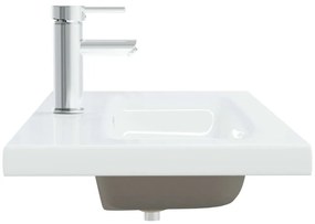 vidaXL Νιπτήρας Ένθετος Λευκός 101 x 39 x 18 εκ. Κεραμικός με Βρύση
