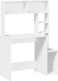 Γραφείο vidaXL με ράφια Λευκό 100x45x140 cm Κατασκευασμένο ξύλο