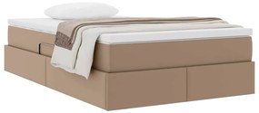 vidaXL Κρεβάτι με αποθηκευτικό χώρο και στρώμα Καπουτσίνο 120 x 200 cm