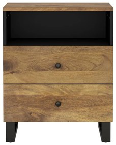 vidaXL Κομοδίνο 50x33x62 εκ. Μασίφ Ξύλο Μάνγκο &amp; Επεξεργασμένο Ξύλο