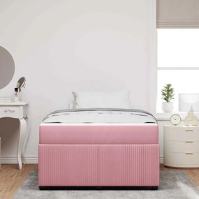 vidaXL Σκελετός Κρεβατιού με στρώμα Ροζ 120 x 190 cm ύφασμα