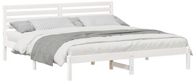 vidaXL Σκελετός Κρεβατιού Λευκό 180 x 200 cm Συμπαγές ξύλο πεύκου