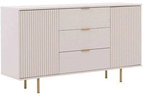 Μπουφές Nubia 162740069 150x41x80cm Beige-Gold Μοριοσανίδα, Μέταλλο