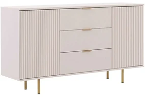 Μπουφές Nubia 162740069 150x41x80cm Beige-Gold Μοριοσανίδα, Μέταλλο