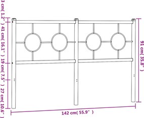 vidaXL Ανταλλακτικό κεφαλάρι Λευκό 135 εκ. Μεταλλικό