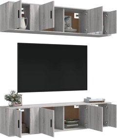vidaXL Σετ Επίπλων Τηλεόρασης 6 Τεμ. Γκρι Sonoma Επεξεργασμένο Ξύλο