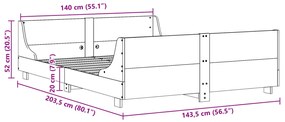 ΣΚΕΛΕΤΟΣ ΚΡΕΒΑΤΙΟΥ ΧΩΡΙΣ ΣΤΡΩΜΑ ΚΑΦΕ 140X200 ΜΑΣΙΦ ΞΥΛΟ ΠΕΥΚΟΥ 3302284