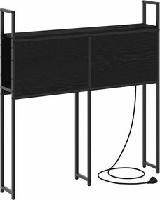vidaXL Κεφαλάρι Αποθήκης με Σταθμό Φόρτισης με ράφι Μαύρη δρυς 98 cm