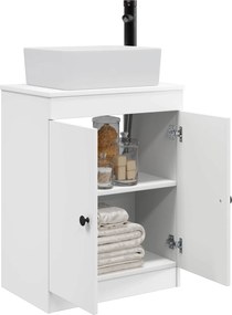 vidaXL Καθρέφτης μπάνιου με νιπτήρα Λευκό 54 x 35 x 83 εκ