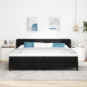 vidaXL Κρεβάτι Box Spring με Στρώμα Μαύρο 200x200 εκ. Υφάσματος