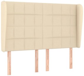 vidaXL Κρεβάτι Boxspring με Στρώμα Κρεμ 140x190 εκ. Υφασμάτινο