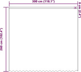 vidaXL Κουρτίνα Δαντέλας με κουρτίνες Λευκό 260 x 300 εκ Πολυεστέρας