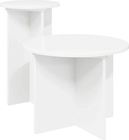 vidaXL Σετ βοηθητικά τραπεζάκια 2 τεμ. Λευκό Ø 45 x 35 cm