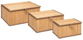 Κουτιά Αποθήκευσης (Σετ 3τμχ) F-V Bamboo Nat 161046A