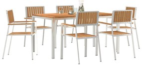 vidaXL Σετ κήπου vitaXL 7 τεμαχίων Συμπαγές Ξύλο Teak