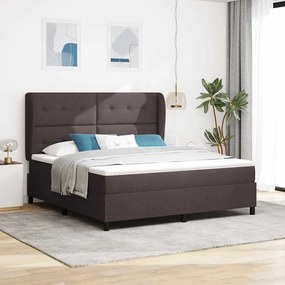 vidaXL Κρεβάτι με Στρώμα σε Σκούρο Καφέ, 180x200 cm, Ύφασμα