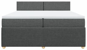 ΚΡΕΒΑΤΙ BOXSPRING ΜΕ ΣΤΡΩΜΑ ΣΚΟΥΡΟ ΓΚΡΙ 200X200 ΕΚ. ΥΦΑΣΜΑΤΙΝΟ 3289857