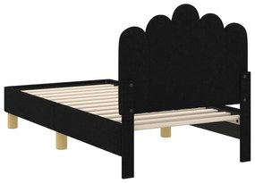 vidaXL Κρεβατική βάση για παιδιά με προσκέφαλο Μαύρο 70 x 140 cm