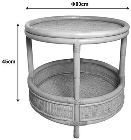 Βοηθητικό Τραπεζάκι σαλονιού Moody P.E. Rattan σε Φυσικό Φ55x51εκ. 55x55x51 εκ.