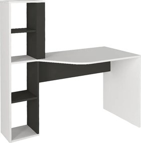 Γραφείο εργασίας Gemini Megapap χρώμα ανθρακί - λευκό 121,8x59,6x131,8εκ.