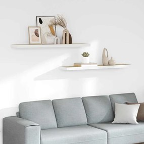 vidaXL Ράφια Τοίχου 2 τεμ. Δρυς/Λευκό 120x23,5x3,8 εκ. MDF